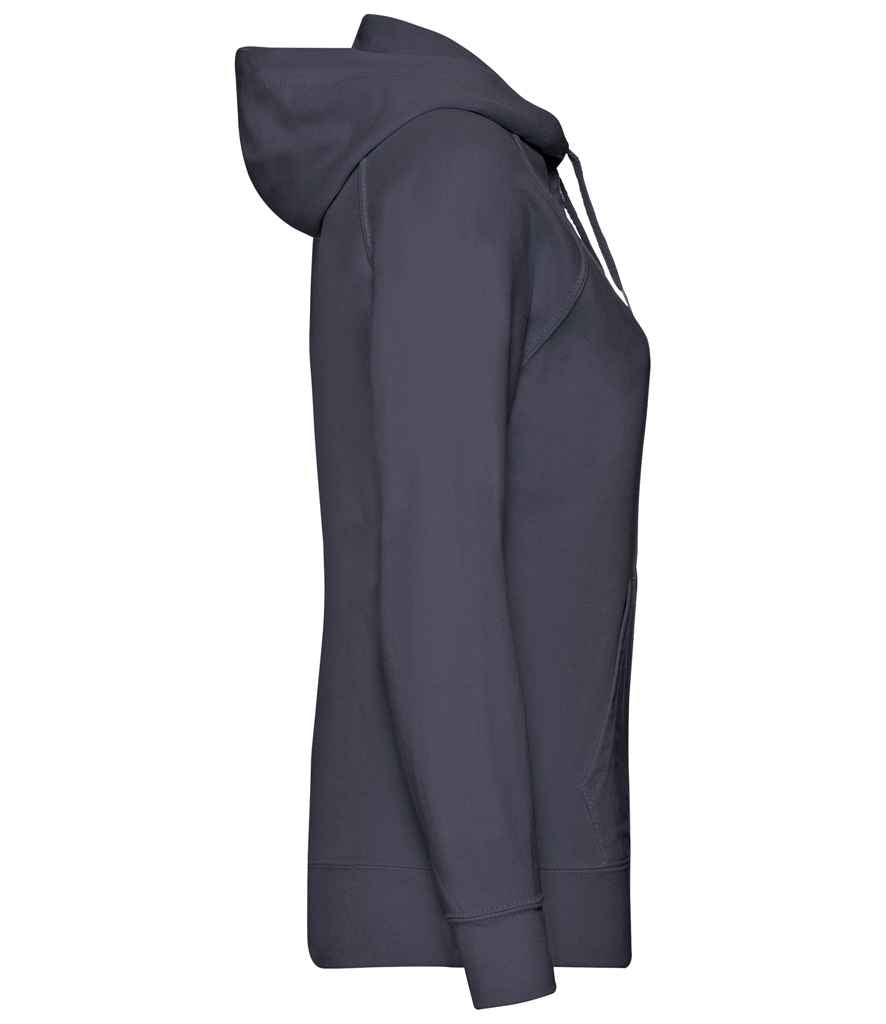 Fruit of the Loom Lady Fit Lightweight Zip Hooded Sweatshirt in by Fruit of the Loom — Custom branded clothing by Print Press, featuring premium embroidery produced in our specialist print lab in the UK.