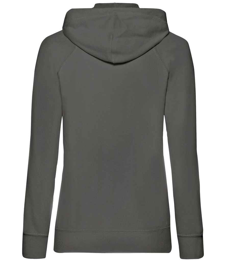 Fruit of the Loom Lady Fit Lightweight Zip Hooded Sweatshirt in by Fruit of the Loom — Custom branded clothing by Print Press, featuring premium embroidery produced in our specialist print lab in the UK.