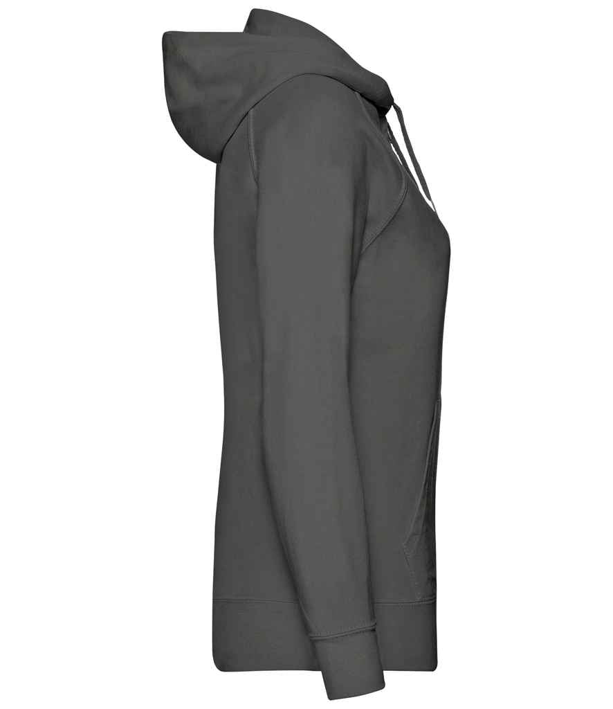 Fruit of the Loom Lady Fit Lightweight Zip Hooded Sweatshirt in by Fruit of the Loom — Custom branded clothing by Print Press, featuring premium embroidery produced in our specialist print lab in the UK.