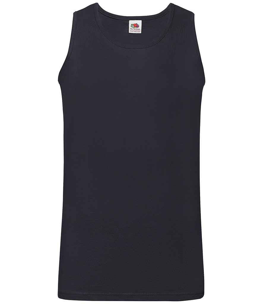 Fruit of the Loom Athletic Vest in Deep Navy by Fruit of the Loom — Custom branded clothing by Print Press, featuring premium embroidery produced in our specialist print lab in the UK.
