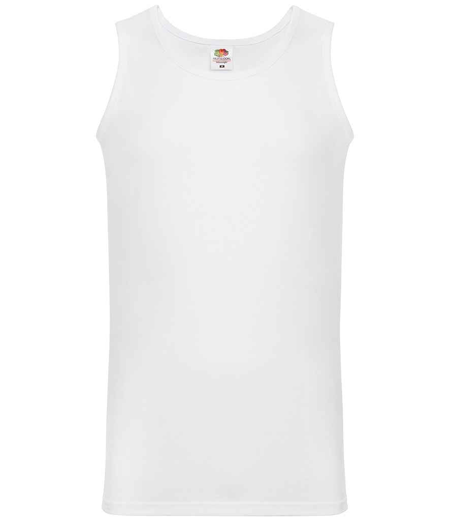 Fruit of the Loom Athletic Vest in White by Fruit of the Loom — Custom branded clothing by Print Press, featuring premium embroidery produced in our specialist print lab in the UK.