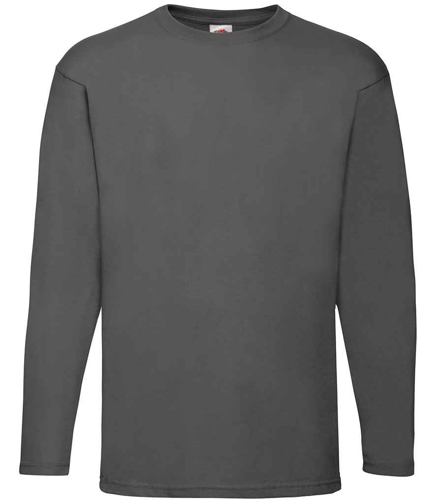 Fruit of the Loom Long Sleeve Value T-Shirt in by Fruit of the Loom — Custom branded clothing by Print Press, featuring premium embroidery produced in our specialist print lab in the UK.