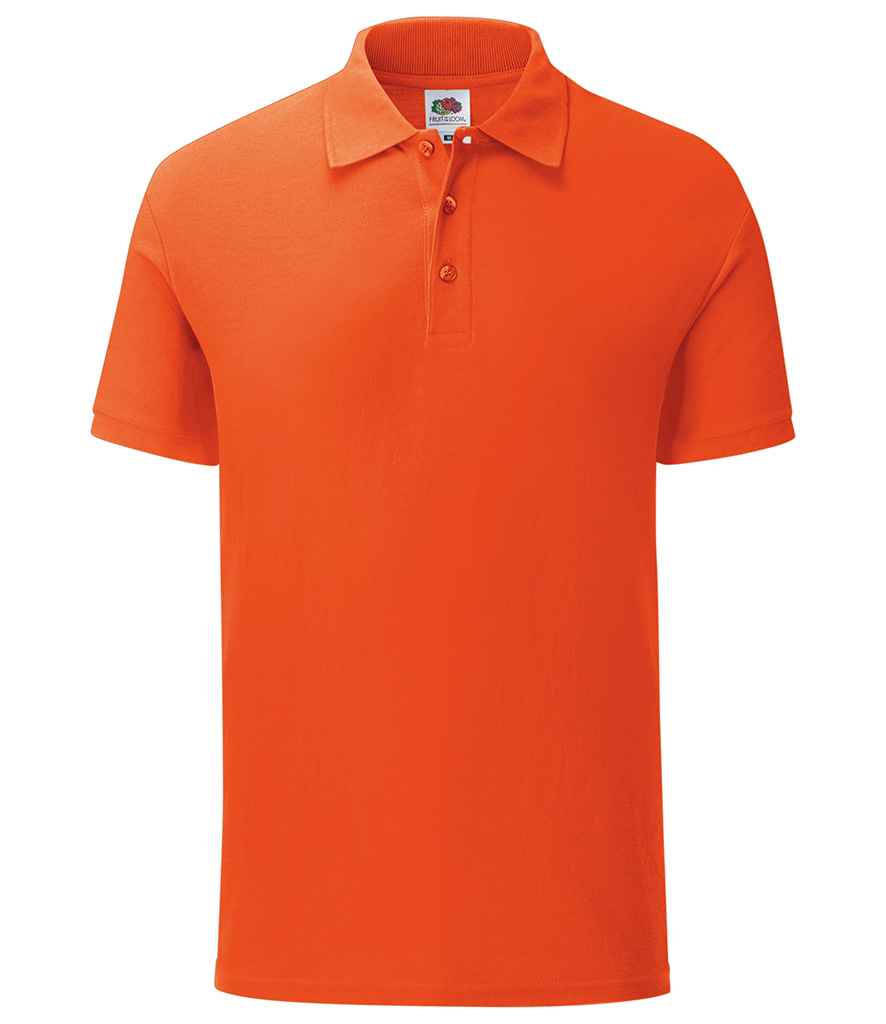 Fruit of the Loom Iconic Pique Polo Shirt - (2nd Colours) in Flame by Fruit of the Loom — Custom branded clothing by Print Press, featuring premium embroidery produced in our specialist print lab in the UK.