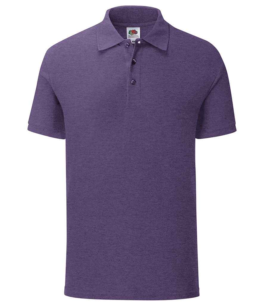 Fruit of the Loom Iconic Pique Polo Shirt in Heather Purple by Fruit of the Loom — Custom branded clothing by Print Press, featuring premium embroidery produced in our specialist print lab in the UK.