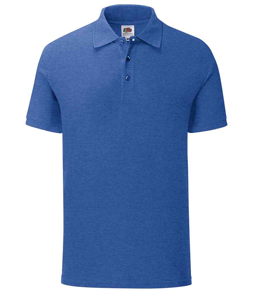 Fruit of the Loom Iconic Pique Polo Shirt in Heather Royal by Fruit of the Loom — Custom branded clothing by Print Press, featuring premium embroidery produced in our specialist print lab in the UK.