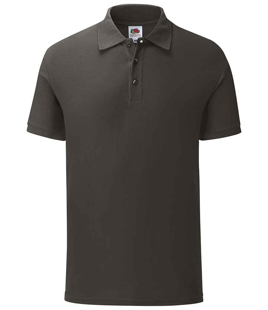 Fruit of the Loom Iconic Pique Polo Shirt in Light Graphite by Fruit of the Loom — Custom branded clothing by Print Press, featuring premium embroidery produced in our specialist print lab in the UK.