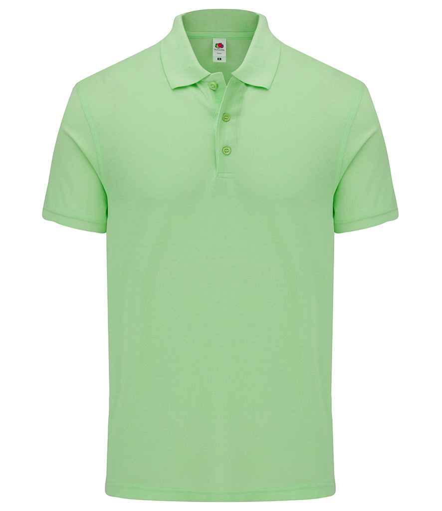 Fruit of the Loom Iconic Pique Polo Shirt in Neo Mint by Fruit of the Loom — Custom branded clothing by Print Press, featuring premium embroidery produced in our specialist print lab in the UK.