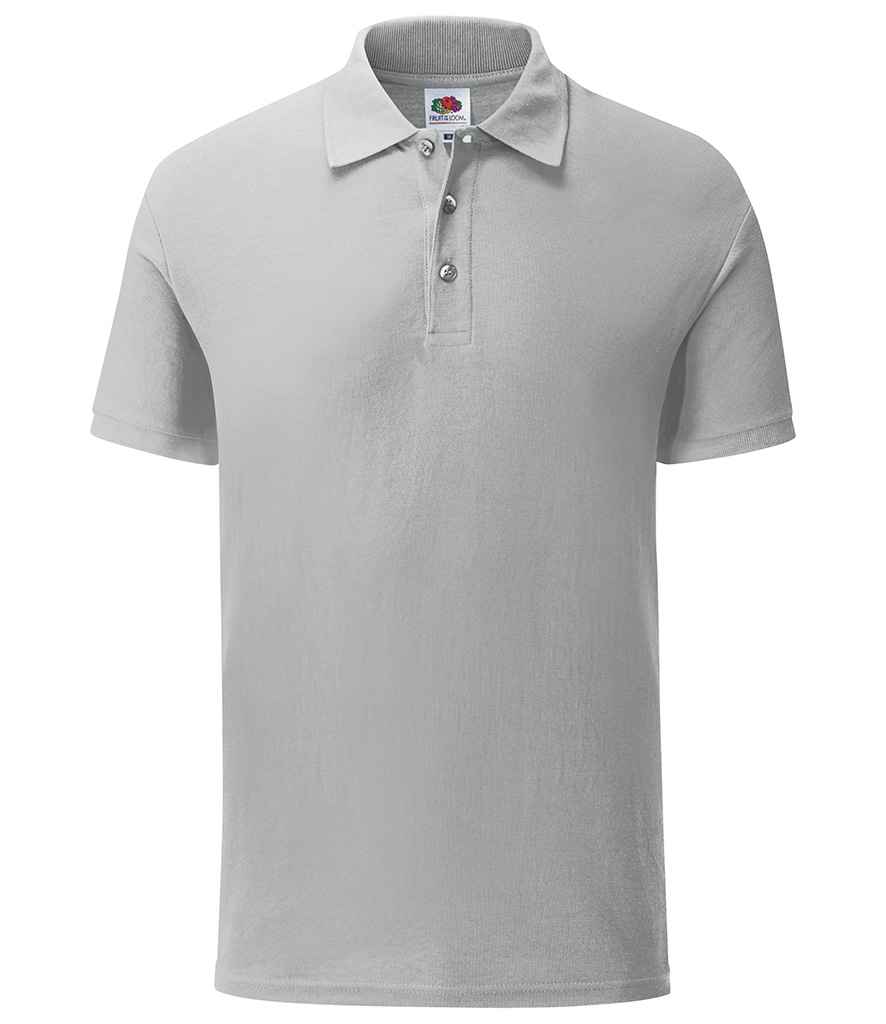 Fruit of the Loom Iconic Pique Polo Shirt in Zinc by Fruit of the Loom — Custom branded clothing by Print Press, featuring premium embroidery produced in our specialist print lab in the UK.