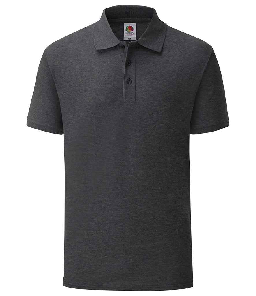 Fruit of the Loom Tailored Poly/Cotton Pique Polo Shirt in Dark Heather by Fruit of the Loom — Custom branded clothing by Print Press, featuring premium embroidery produced in our specialist print lab in the UK.