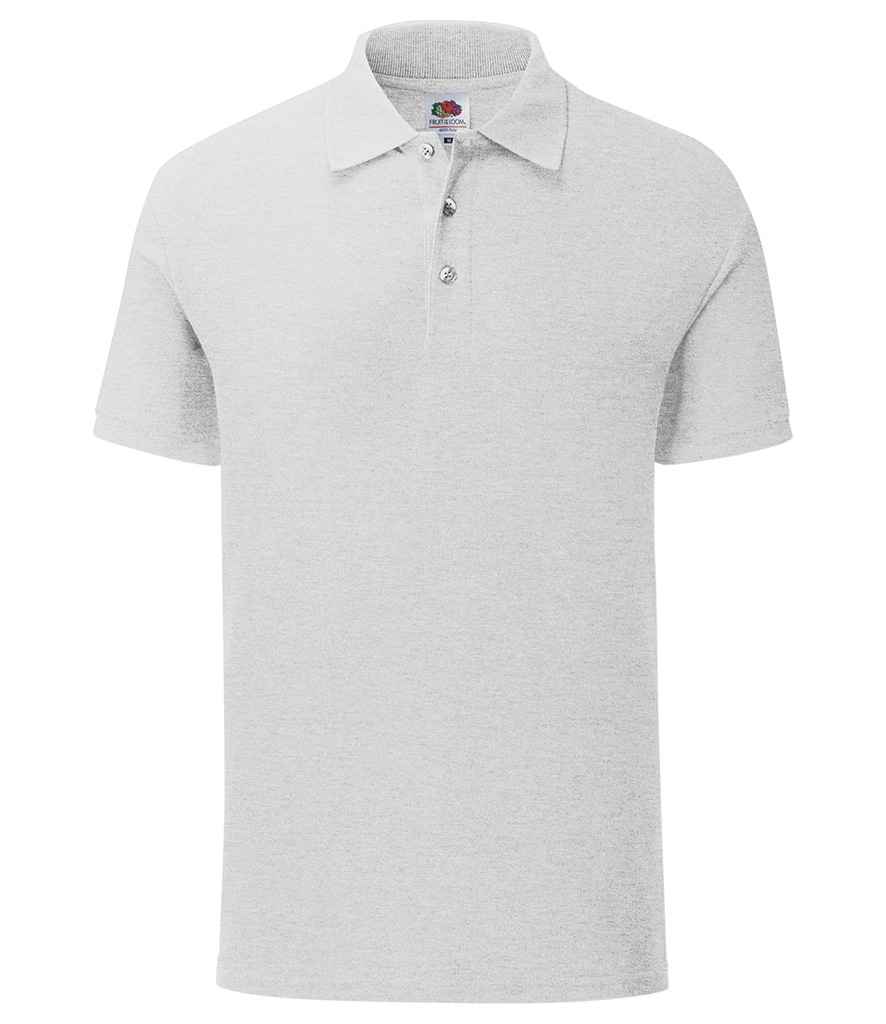 Fruit of the Loom Tailored Poly/Cotton Pique Polo Shirt in Heather Grey by Fruit of the Loom — Custom branded clothing by Print Press, featuring premium embroidery produced in our specialist print lab in the UK.