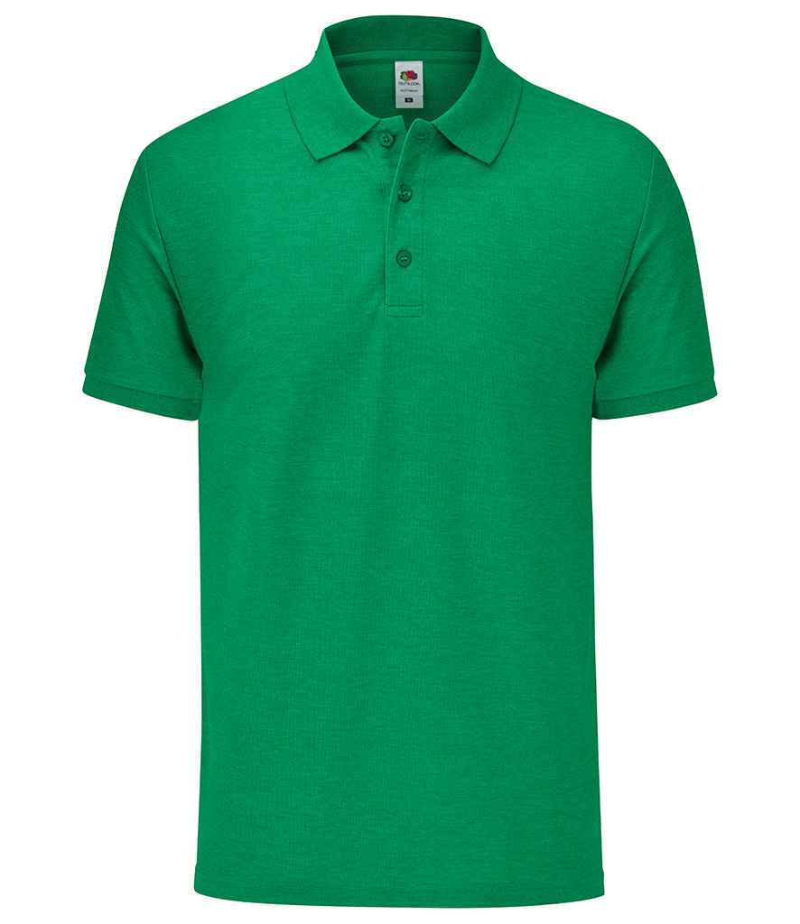 Fruit of the Loom Tailored Poly/Cotton Pique Polo Shirt in Heather Green by Fruit of the Loom — Custom branded clothing by Print Press, featuring premium embroidery produced in our specialist print lab in the UK.