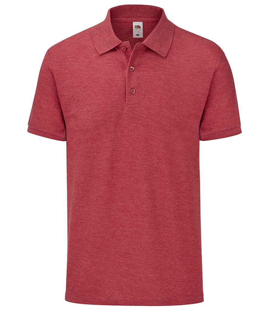 Fruit of the Loom Tailored Poly/Cotton Pique Polo Shirt in Heather Red by Fruit of the Loom — Custom branded clothing by Print Press, featuring premium embroidery produced in our specialist print lab in the UK.