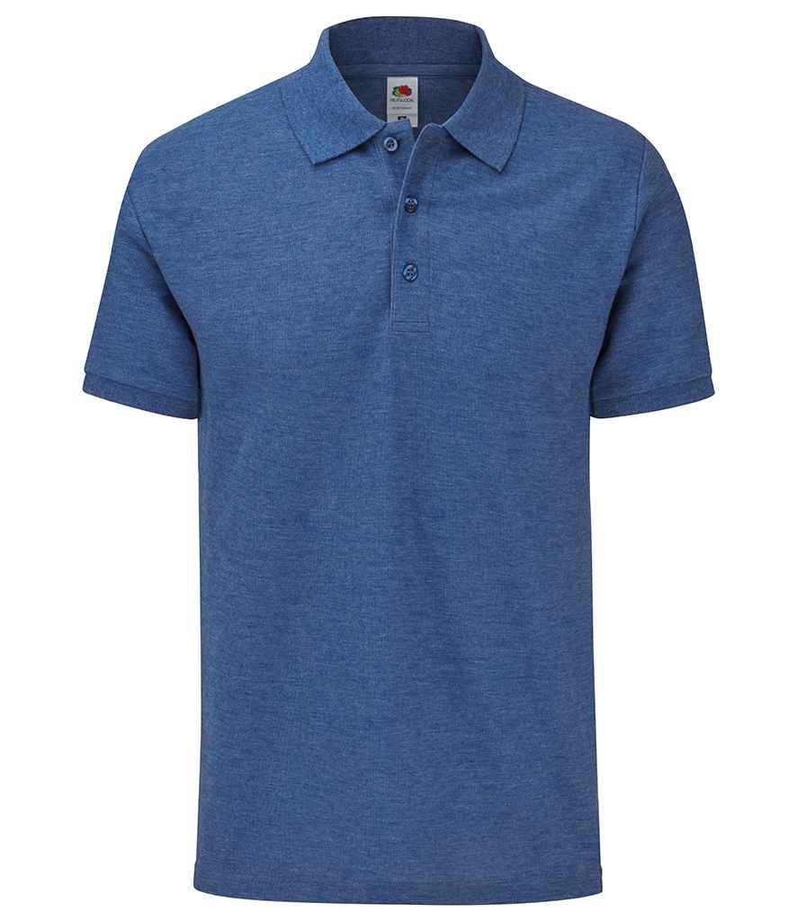 Fruit of the Loom Tailored Poly/Cotton Pique Polo Shirt in Heather Royal by Fruit of the Loom — Custom branded clothing by Print Press, featuring premium embroidery produced in our specialist print lab in the UK.