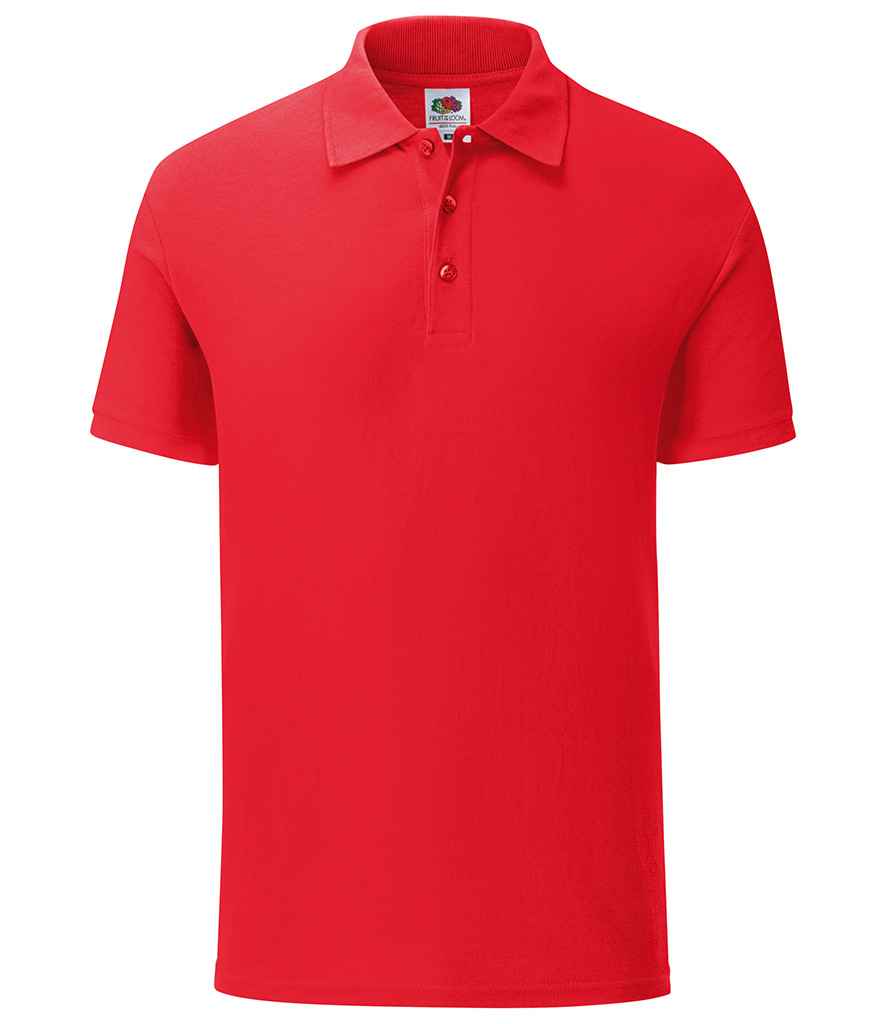 Fruit of the Loom Tailored Poly/Cotton Pique Polo Shirt in Red by Fruit of the Loom — Custom branded clothing by Print Press, featuring premium embroidery produced in our specialist print lab in the UK.