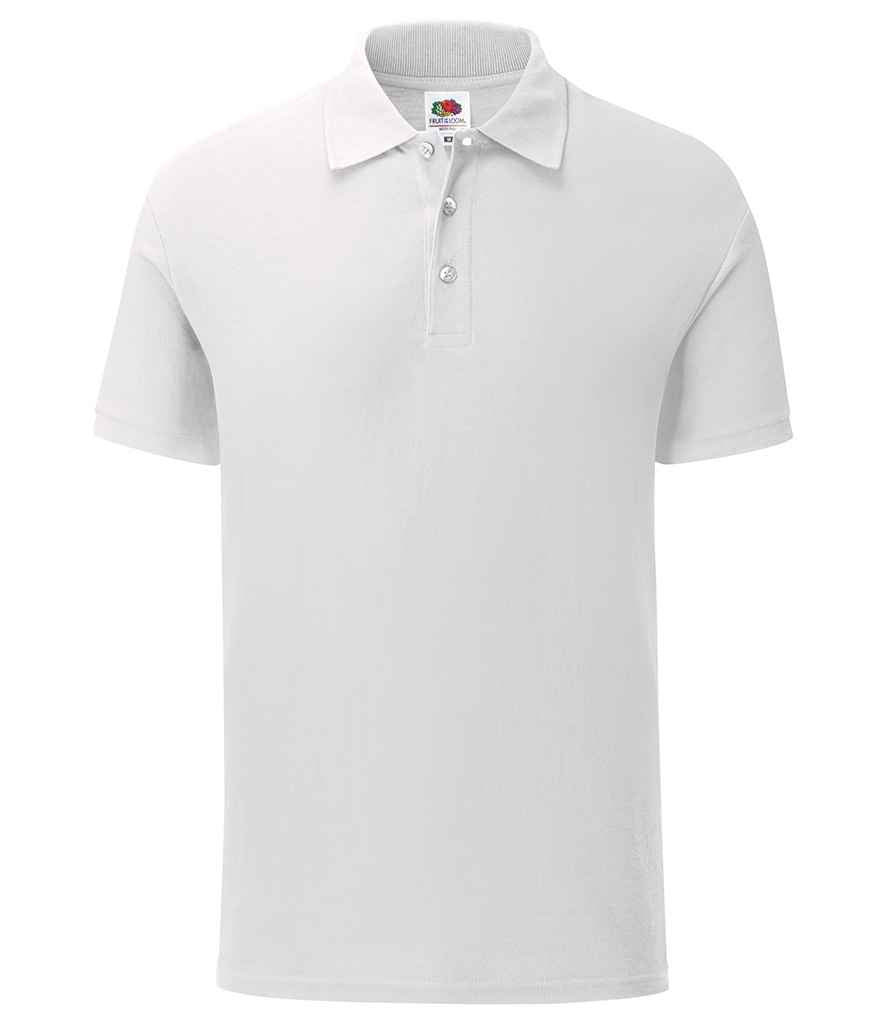 Fruit of the Loom Tailored Poly/Cotton Pique Polo Shirt in White by Fruit of the Loom — Custom branded clothing by Print Press, featuring premium embroidery produced in our specialist print lab in the UK.