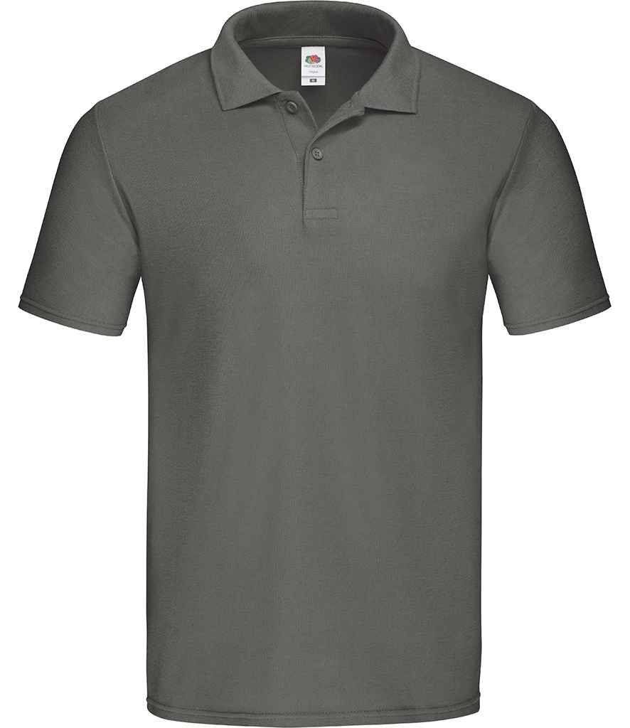 Fruit of the Loom Original Pique Polo Shirt in Light Graphite by Fruit of the Loom — Custom branded clothing by Print Press, featuring premium embroidery produced in our specialist print lab in the UK.
