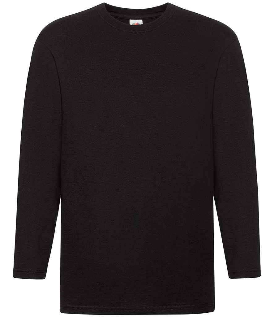Fruit of the Loom Long Sleeve Super Premium T-Shirt in Black by Fruit of the Loom — Custom branded clothing by Print Press, featuring premium embroidery produced in our specialist print lab in the UK.