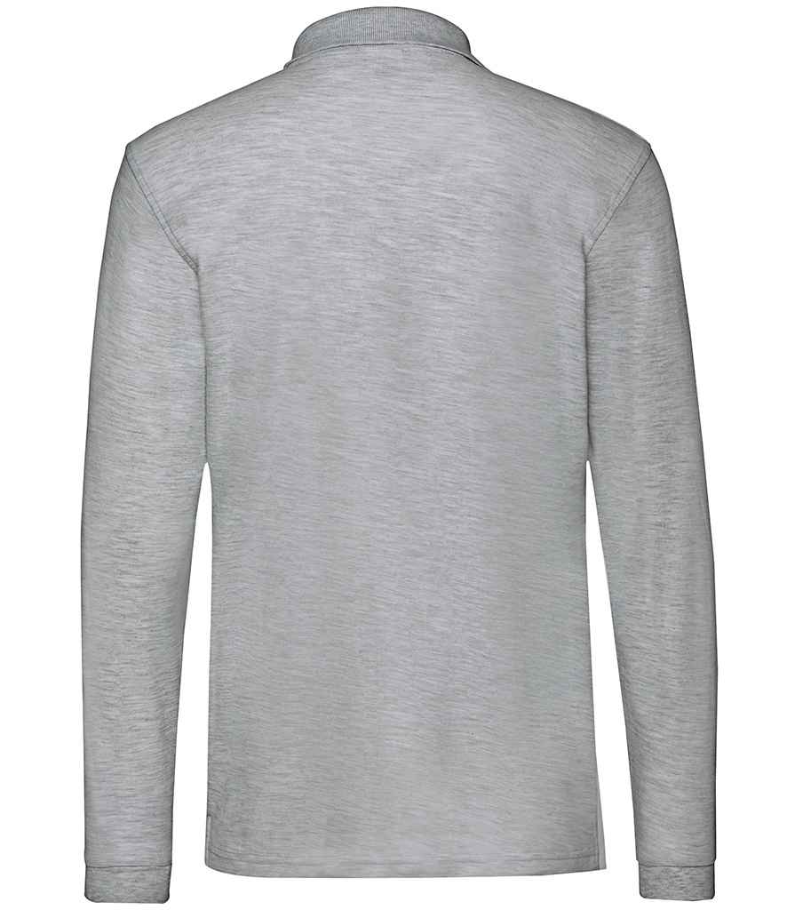 Fruit of the Loom Premium Long Sleeve Cotton Pique Polo Shirt in by Fruit of the Loom — Custom branded clothing by Print Press, featuring premium embroidery produced in our specialist print lab in the UK.