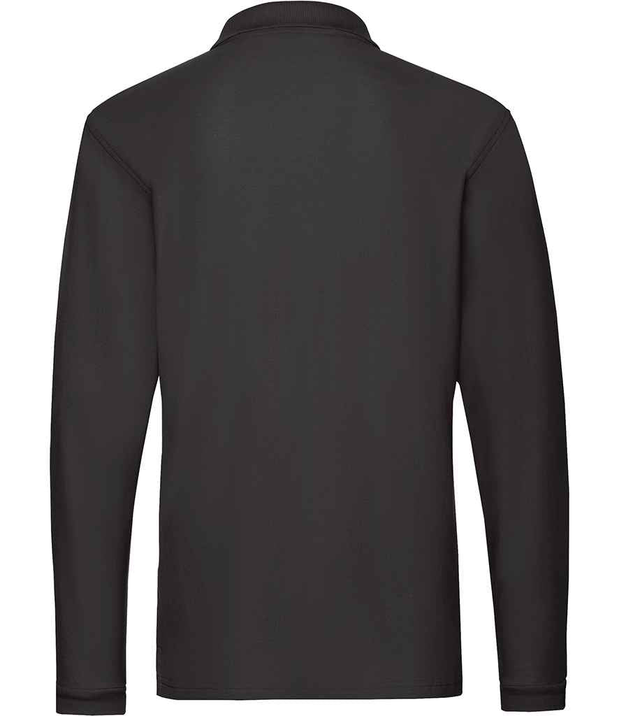 Fruit of the Loom Premium Long Sleeve Cotton Pique Polo Shirt in by Fruit of the Loom — Custom branded clothing by Print Press, featuring premium embroidery produced in our specialist print lab in the UK.
