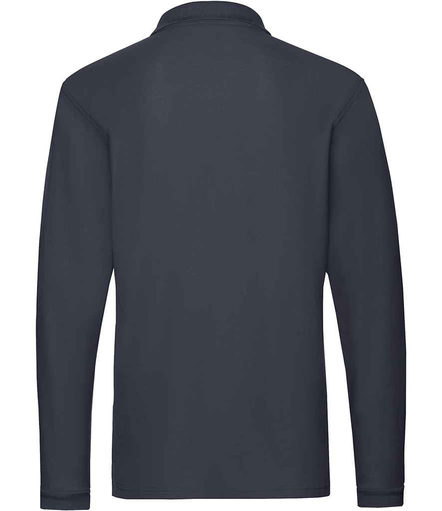 Fruit of the Loom Premium Long Sleeve Cotton Pique Polo Shirt in by Fruit of the Loom — Custom branded clothing by Print Press, featuring premium embroidery produced in our specialist print lab in the UK.