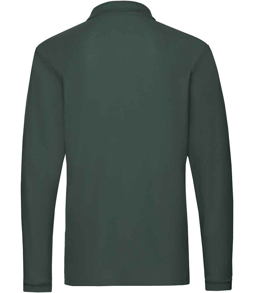 Fruit of the Loom Premium Long Sleeve Cotton Pique Polo Shirt in by Fruit of the Loom — Custom branded clothing by Print Press, featuring premium embroidery produced in our specialist print lab in the UK.