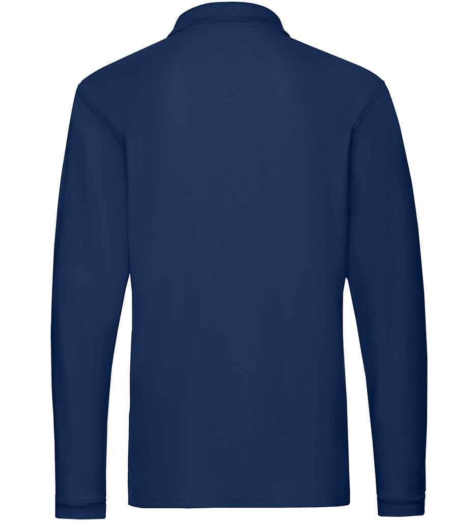 Fruit of the Loom Premium Long Sleeve Cotton Pique Polo Shirt in by Fruit of the Loom — Custom branded clothing by Print Press, featuring premium embroidery produced in our specialist print lab in the UK.