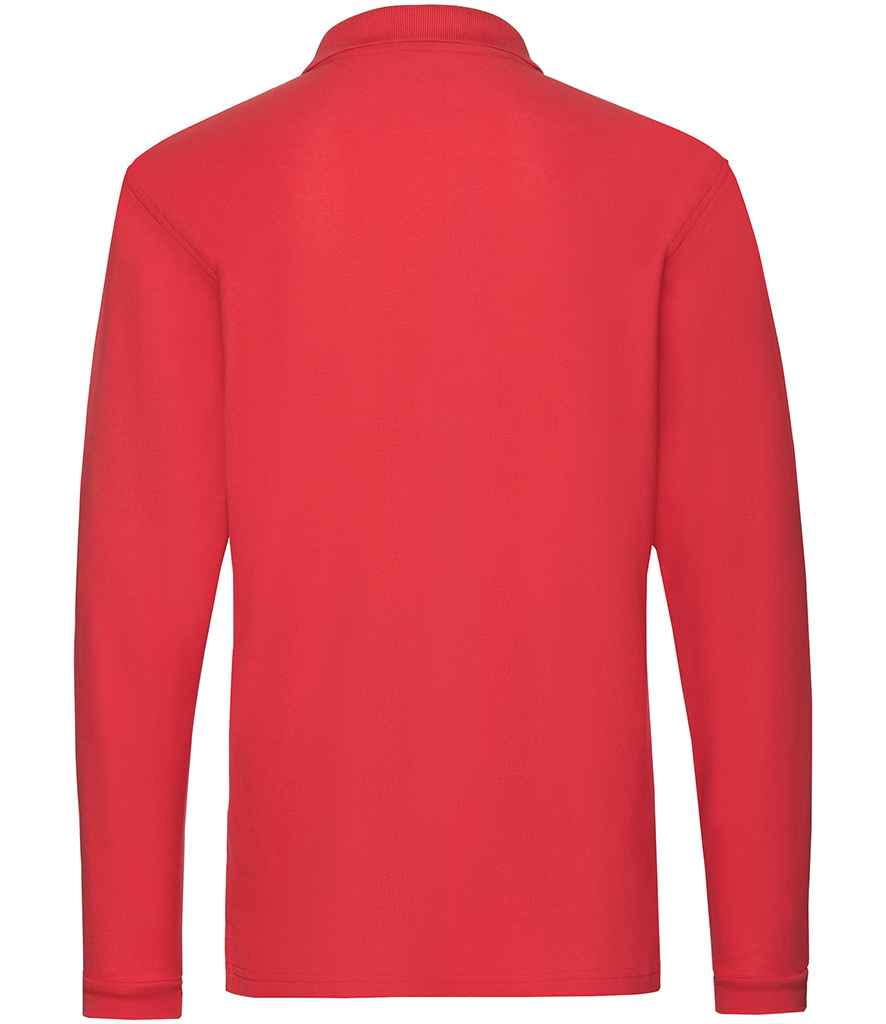 Fruit of the Loom Premium Long Sleeve Cotton Pique Polo Shirt in by Fruit of the Loom — Custom branded clothing by Print Press, featuring premium embroidery produced in our specialist print lab in the UK.