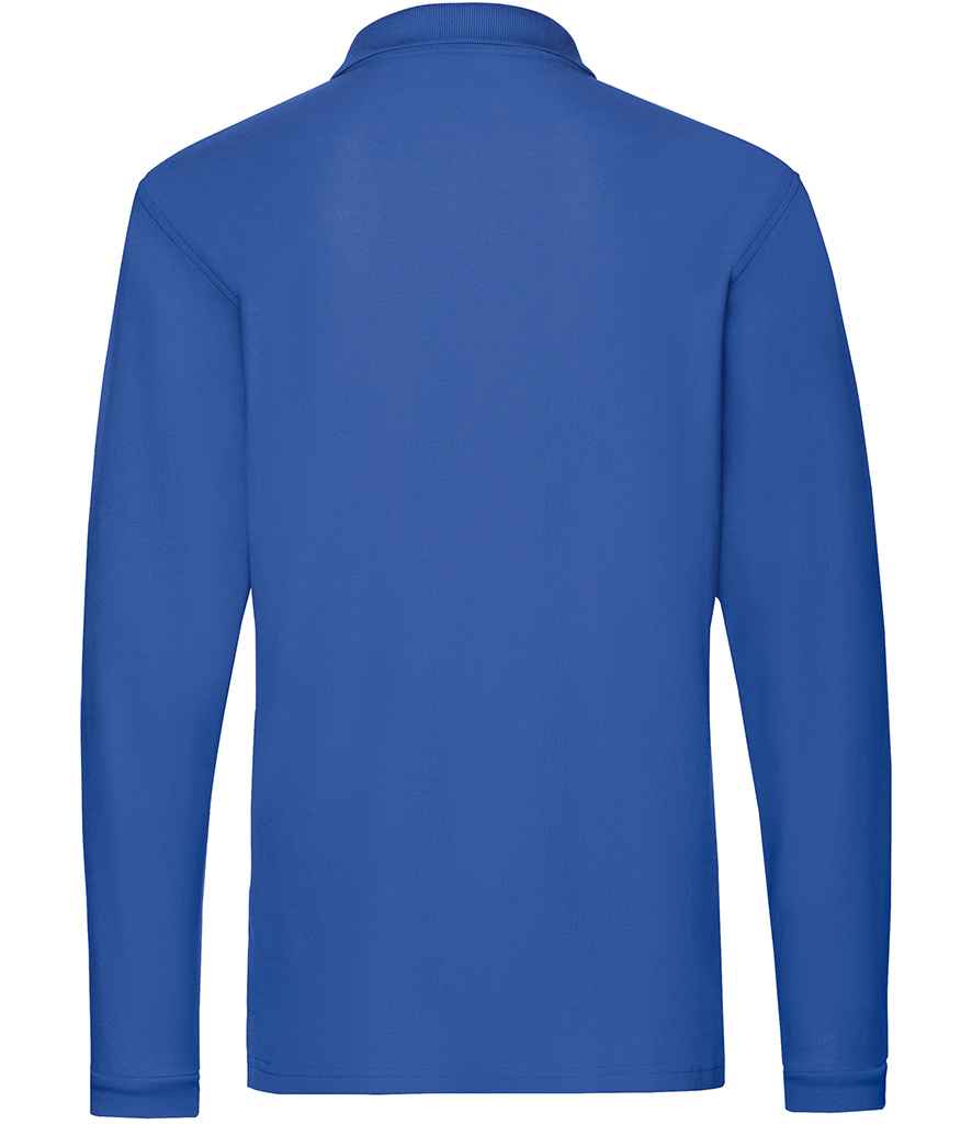 Fruit of the Loom Premium Long Sleeve Cotton Pique Polo Shirt in by Fruit of the Loom — Custom branded clothing by Print Press, featuring premium embroidery produced in our specialist print lab in the UK.