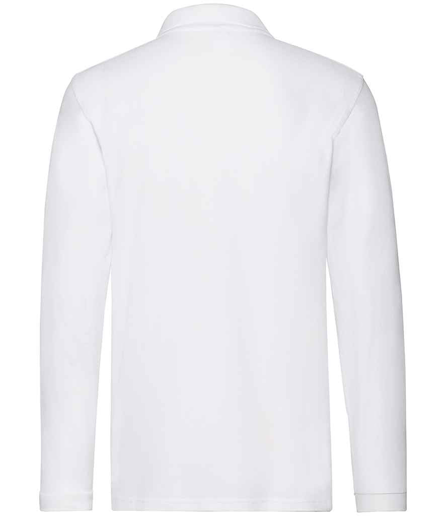 Fruit of the Loom Premium Long Sleeve Cotton Pique Polo Shirt in by Fruit of the Loom — Custom branded clothing by Print Press, featuring premium embroidery produced in our specialist print lab in the UK.
