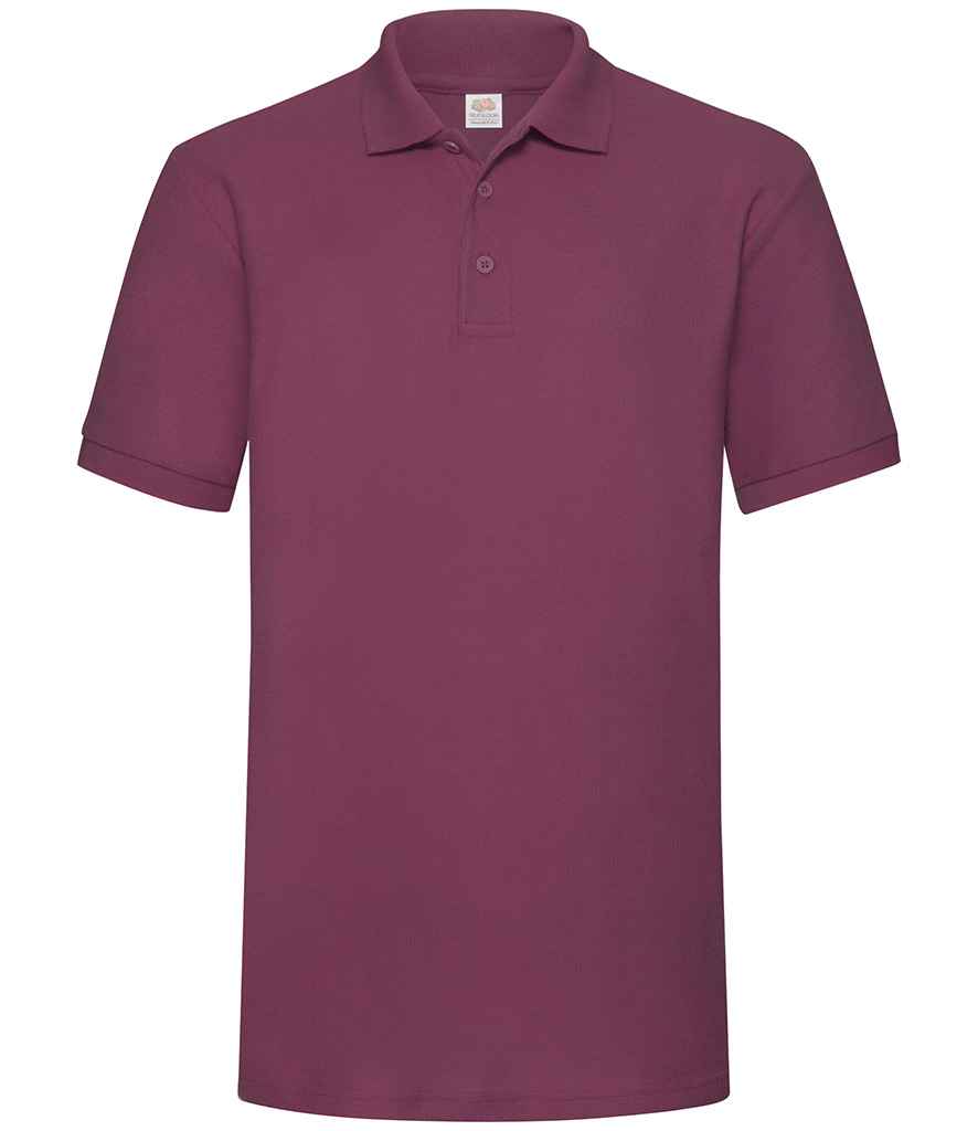 Fruit of the Loom Heavy Poly/Cotton Pique Polo Shirt in Burgundy by Fruit of the Loom — Custom branded clothing by Print Press, featuring premium embroidery produced in our specialist print lab in the UK.
