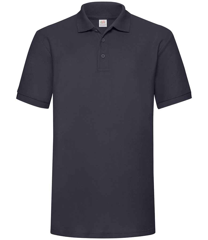 Fruit of the Loom Heavy Poly/Cotton Pique Polo Shirt in Deep Navy by Fruit of the Loom — Custom branded clothing by Print Press, featuring premium embroidery produced in our specialist print lab in the UK.