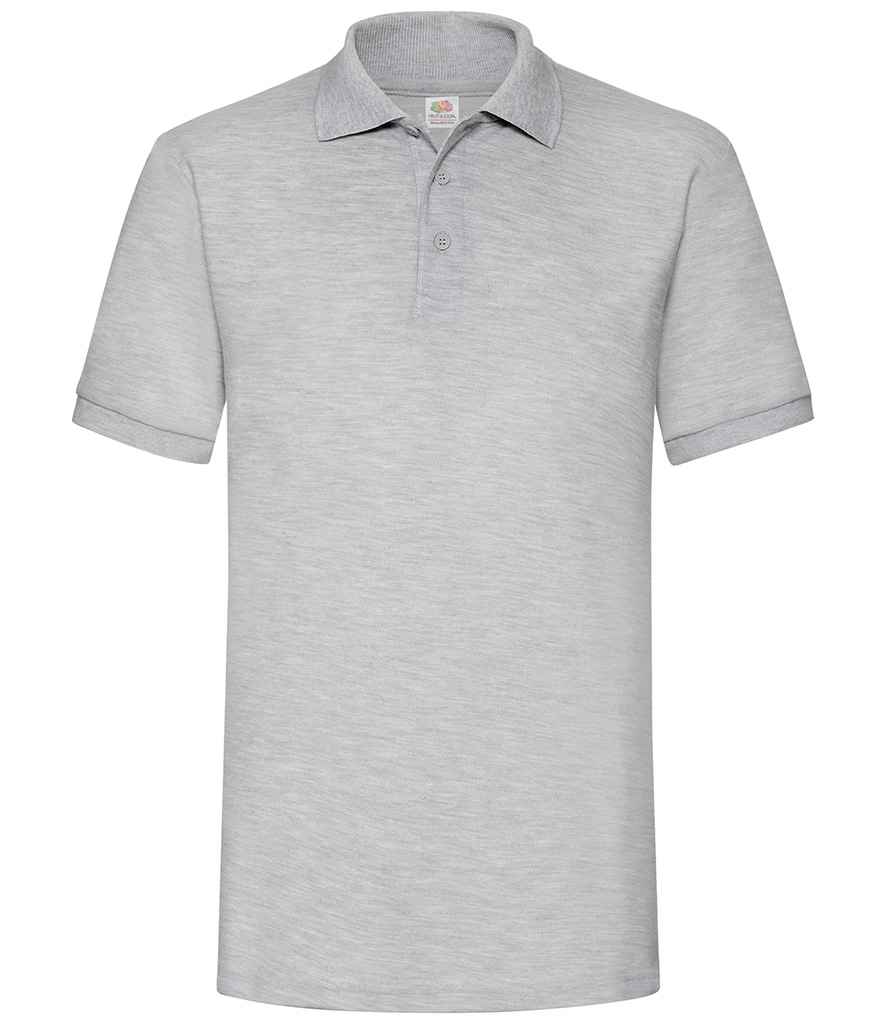 Fruit of the Loom Heavy Poly/Cotton Pique Polo Shirt in Heather Grey by Fruit of the Loom — Custom branded clothing by Print Press, featuring premium embroidery produced in our specialist print lab in the UK.