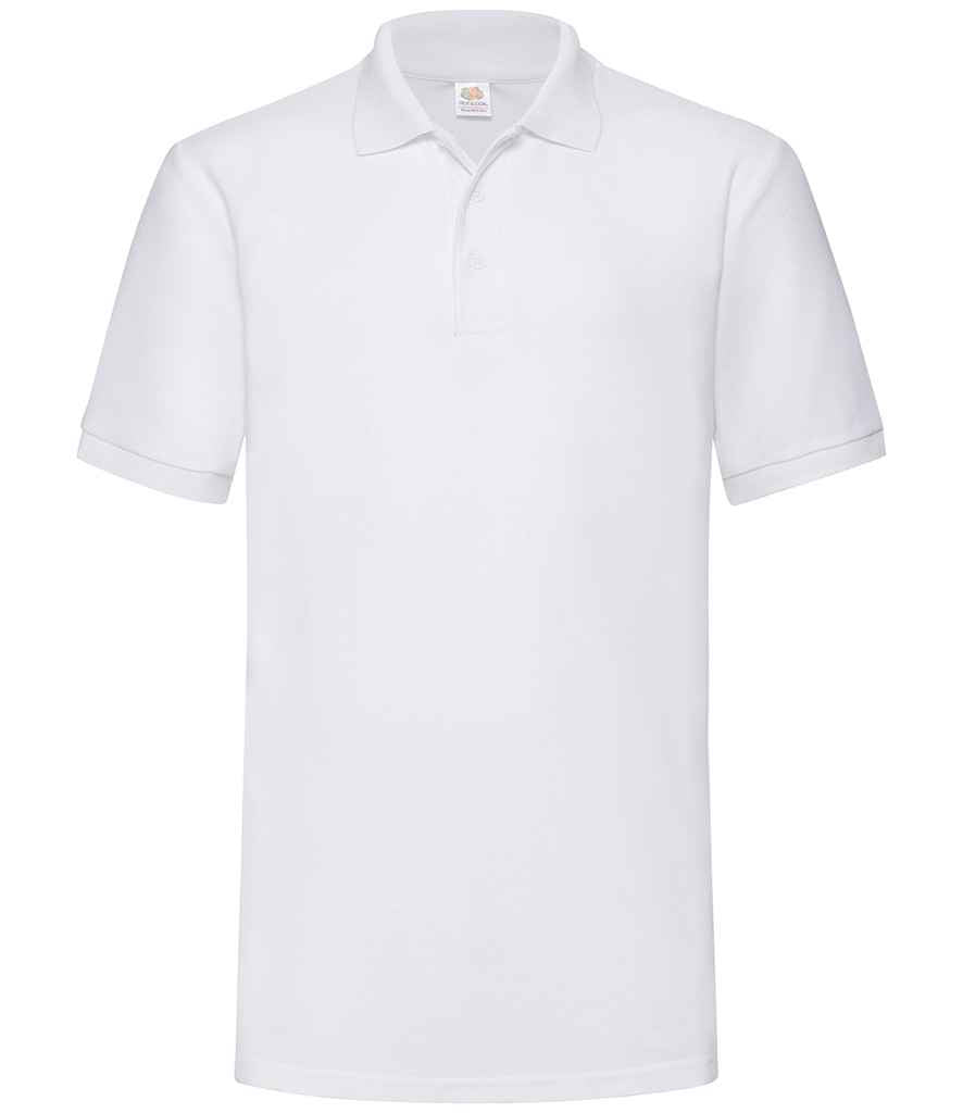Fruit of the Loom Heavy Poly/Cotton Pique Polo Shirt in White by Fruit of the Loom — Custom branded clothing by Print Press, featuring premium embroidery produced in our specialist print lab in the UK.