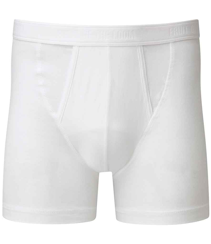 Fruit of the Loom Classic Boxers in White by Fruit of the Loom — Custom branded clothing by Print Press, featuring premium embroidery produced in our specialist print lab in the UK.