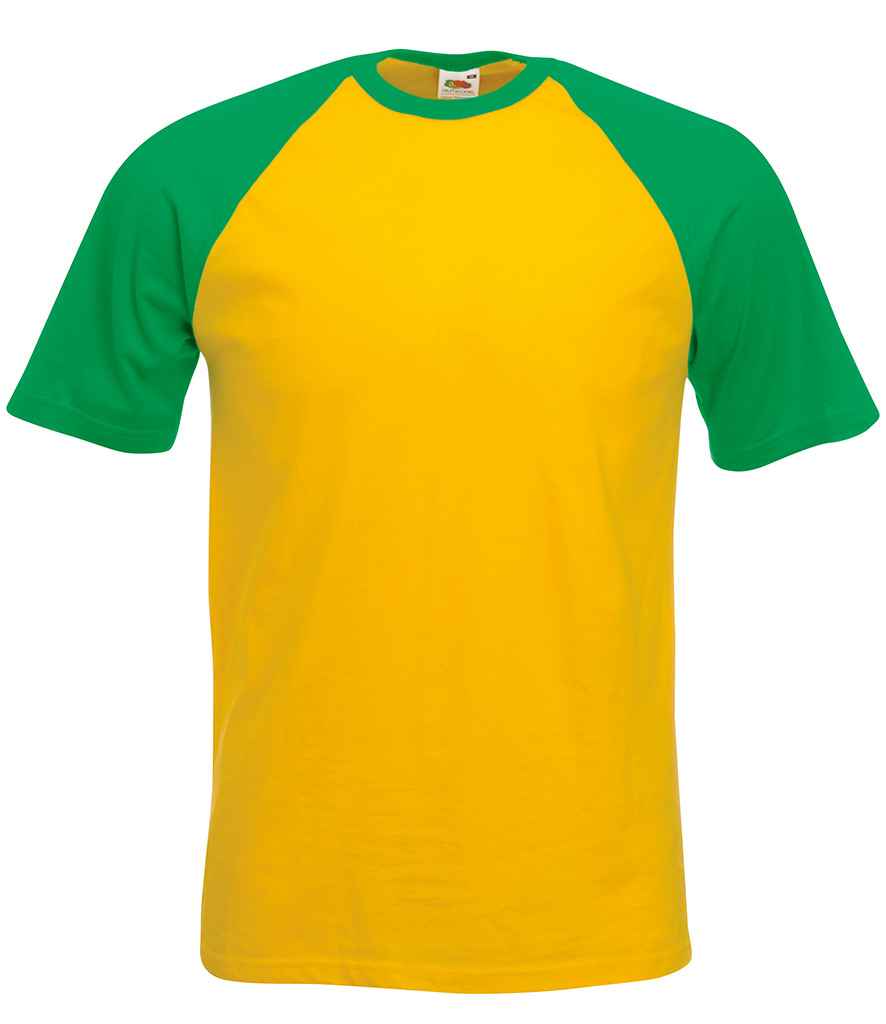Fruit of the Loom Contrast Baseball T-Shirt in by Fruit of the Loom — Custom branded clothing by Print Press, featuring premium embroidery produced in our specialist print lab in the UK.
