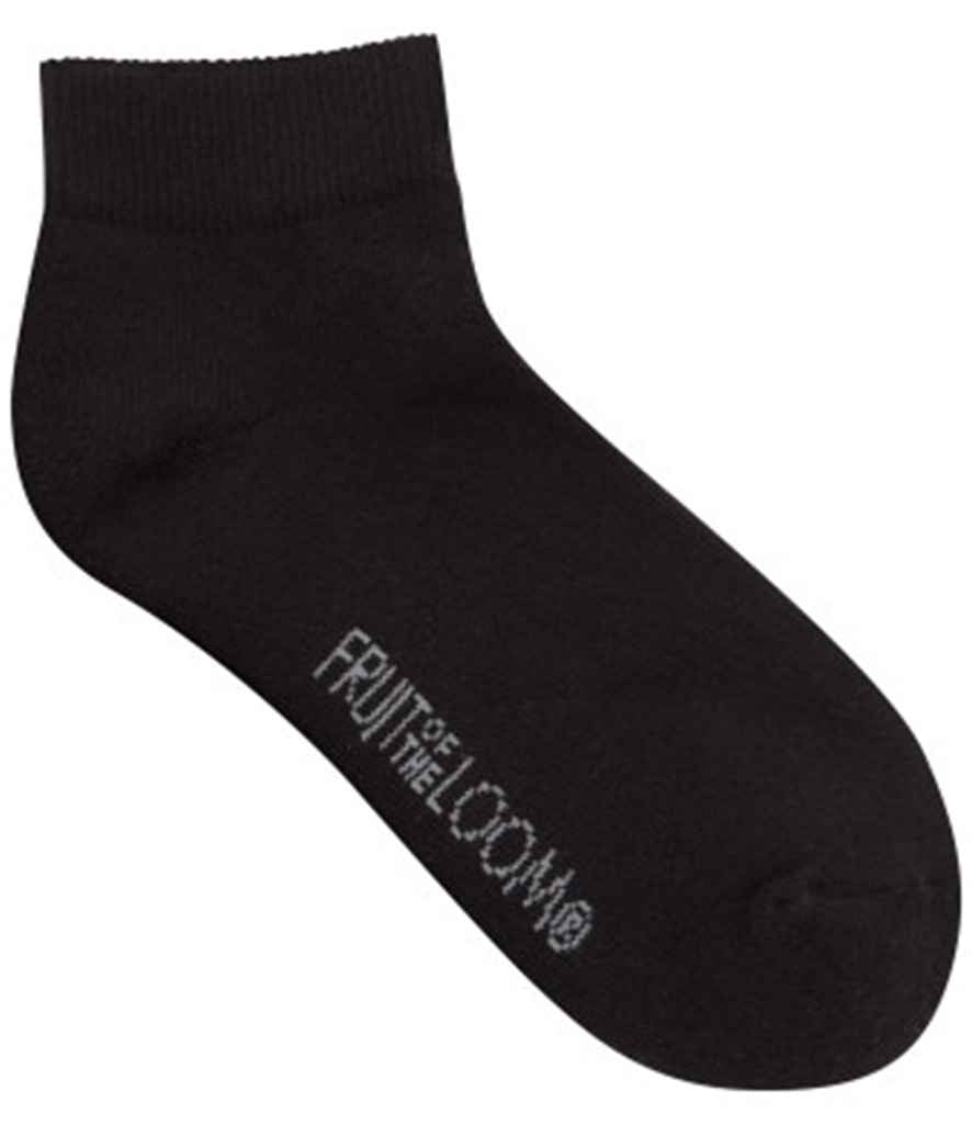 Fruit of the Loom 3 Pack Quarter Socks in by Fruit of the Loom — Custom branded clothing by Print Press, featuring premium embroidery produced in our specialist print lab in the UK.