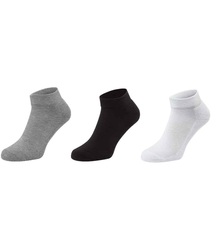 Fruit of the Loom 3 Pack Quarter Socks in by Fruit of the Loom — Custom branded clothing by Print Press, featuring premium embroidery produced in our specialist print lab in the UK.