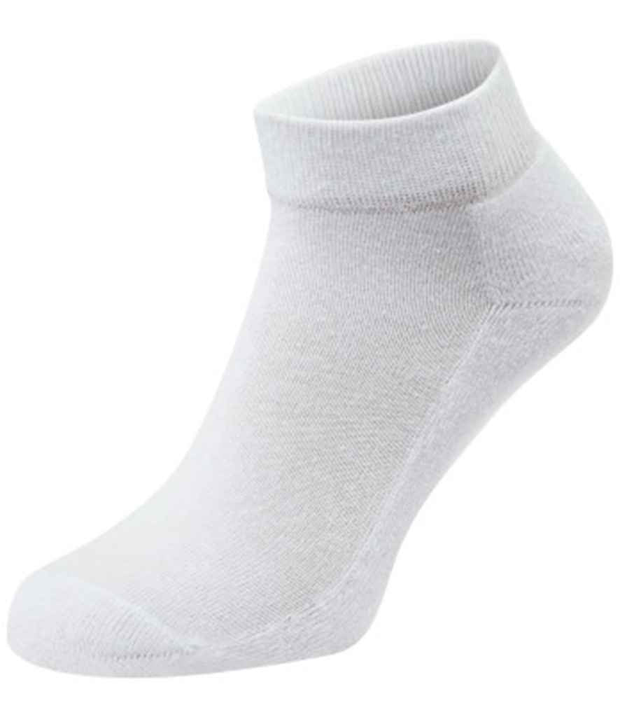 Fruit of the Loom 3 Pack Quarter Socks in White by Fruit of the Loom — Custom branded clothing by Print Press, featuring premium embroidery produced in our specialist print lab in the UK.