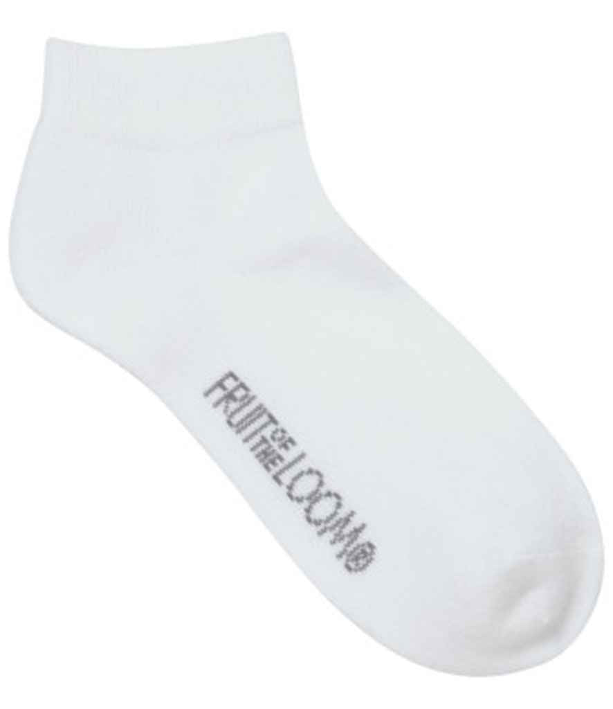 Fruit of the Loom 3 Pack Quarter Socks in by Fruit of the Loom — Custom branded clothing by Print Press, featuring premium embroidery produced in our specialist print lab in the UK.