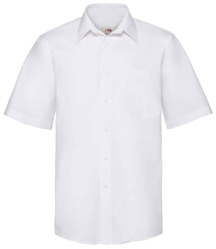 Fruit of the Loom Short Sleeve Poplin Shirt in by Fruit of the Loom — Custom branded clothing by Print Press, featuring premium embroidery produced in our specialist print lab in the UK.
