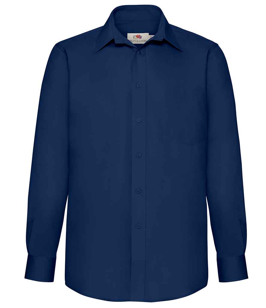 Fruit of the Loom Long Sleeve Poplin Shirt in by Fruit of the Loom — Custom branded clothing by Print Press, featuring premium embroidery produced in our specialist print lab in the UK.