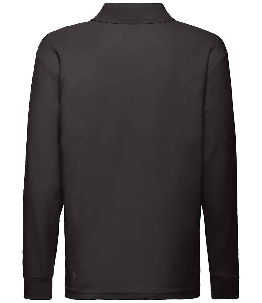 Fruit of the Loom Kids Long Sleeve Poly/Cotton Pique Polo Shirt in by Fruit of the Loom — Custom branded clothing by Print Press, featuring premium embroidery produced in our specialist print lab in the UK.