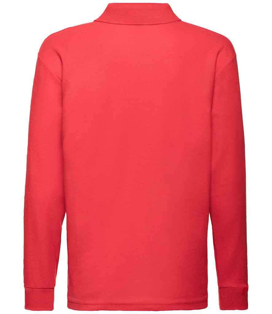 Fruit of the Loom Kids Long Sleeve Poly/Cotton Pique Polo Shirt in by Fruit of the Loom — Custom branded clothing by Print Press, featuring premium embroidery produced in our specialist print lab in the UK.