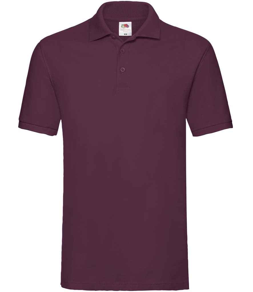 Fruit of the Loom Premium Cotton Pique Polo Shirt in Burgundy by Fruit of the Loom — Custom branded clothing by Print Press, featuring premium embroidery produced in our specialist print lab in the UK.