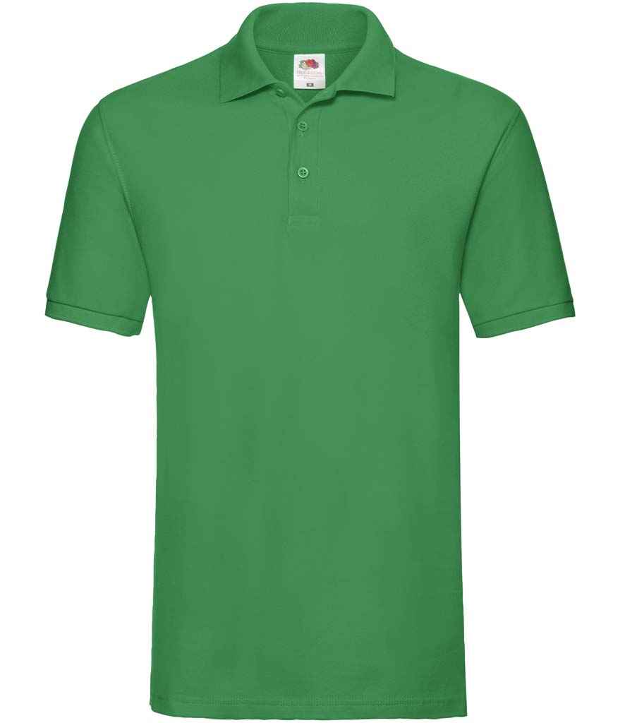 Fruit of the Loom Premium Cotton Pique Polo Shirt in by Fruit of the Loom — Custom branded clothing by Print Press, featuring premium embroidery produced in our specialist print lab in the UK.