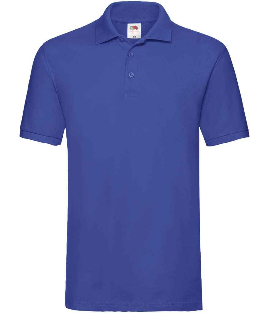 Fruit of the Loom Premium Cotton Pique Polo Shirt in by Fruit of the Loom — Custom branded clothing by Print Press, featuring premium embroidery produced in our specialist print lab in the UK.