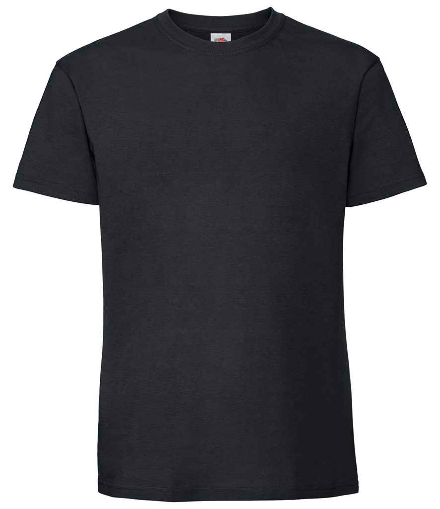 Fruit of the Loom Ringspun Premium T-Shirt in Black by Fruit of the Loom — Custom branded clothing by Print Press, featuring premium embroidery produced in our specialist print lab in the UK.