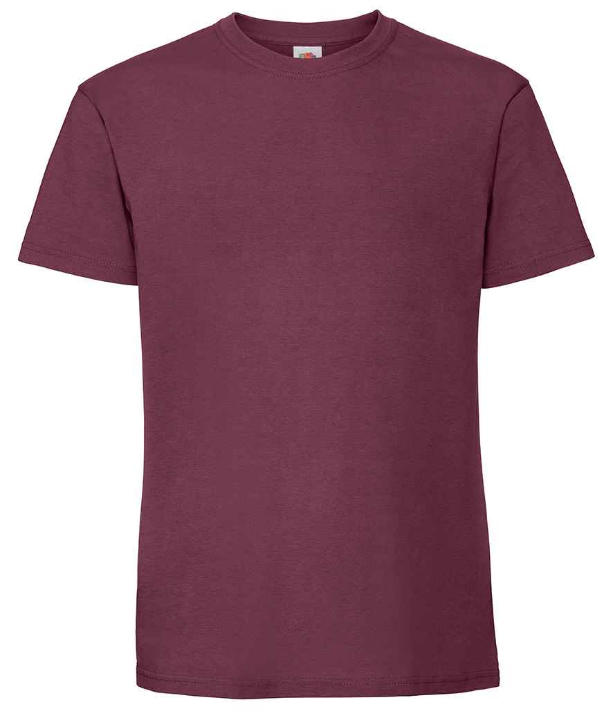 Fruit of the Loom Ringspun Premium T-Shirt in Burgundy by Fruit of the Loom — Custom branded clothing by Print Press, featuring premium embroidery produced in our specialist print lab in the UK.