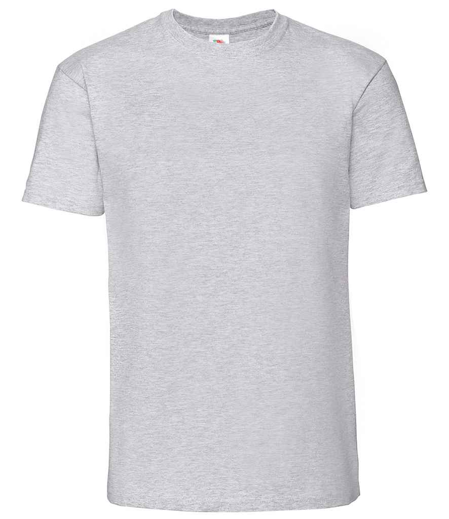 Fruit of the Loom Ringspun Premium T-Shirt in Heather Grey by Fruit of the Loom — Custom branded clothing by Print Press, featuring premium embroidery produced in our specialist print lab in the UK.