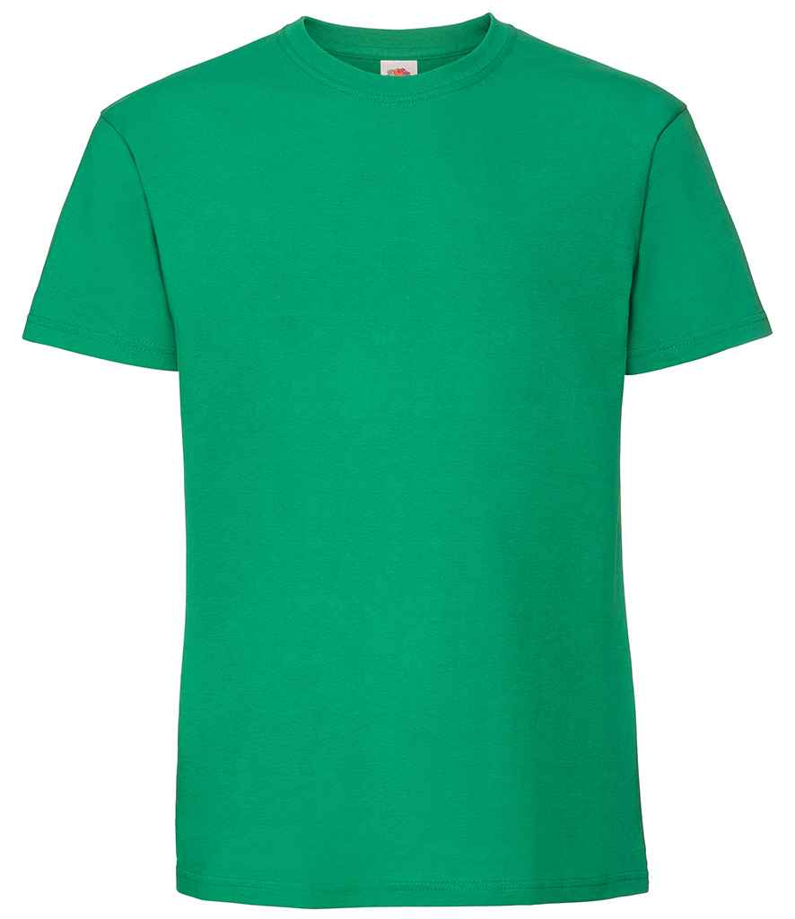 Fruit of the Loom Ringspun Premium T-Shirt in Kelly Green by Fruit of the Loom — Custom branded clothing by Print Press, featuring premium embroidery produced in our specialist print lab in the UK.